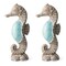 Set of 2 21 "H MGO Marine Faux Granite and Mosaic Sea Horse Statue
